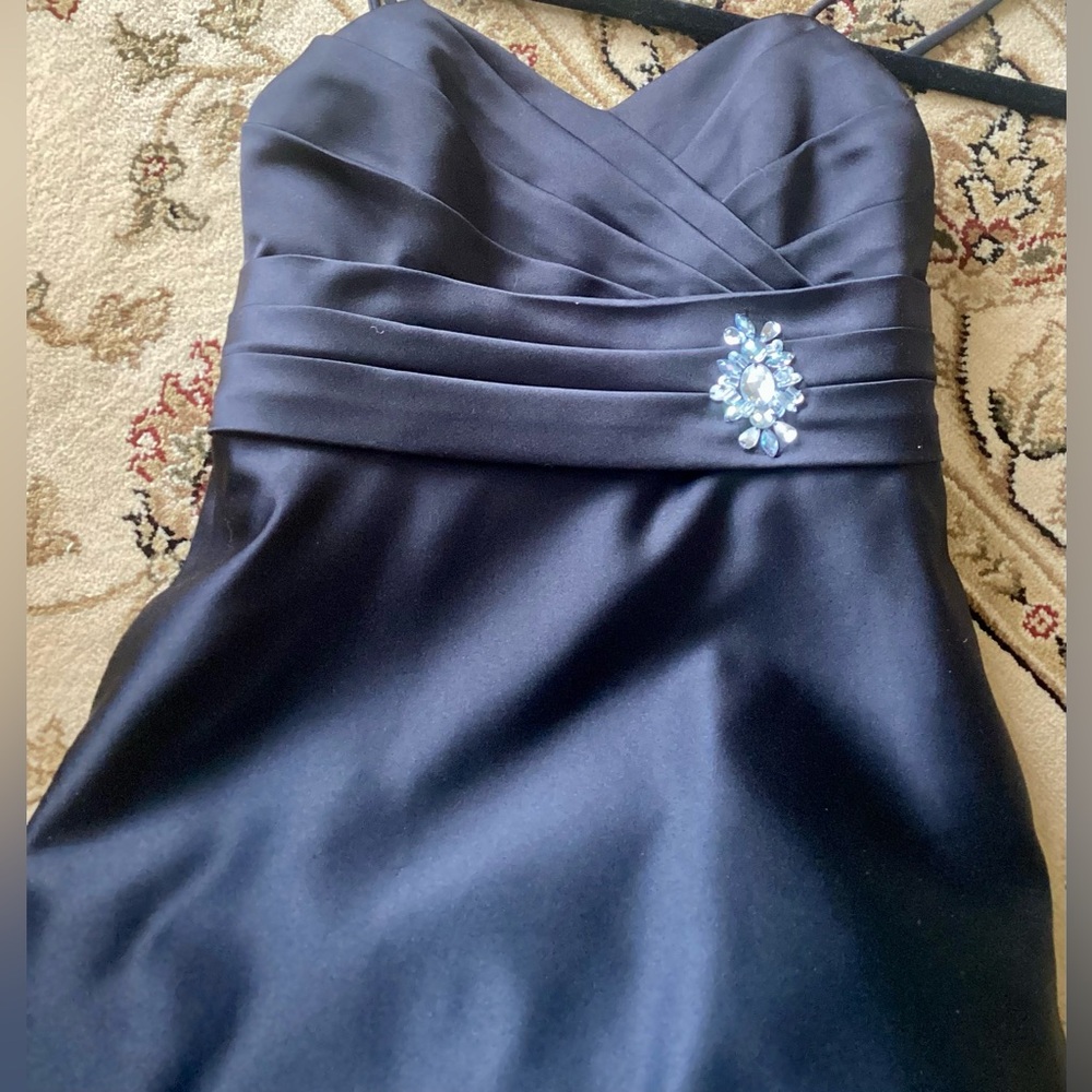 Alfred Angelo Black Satin Formal Gown